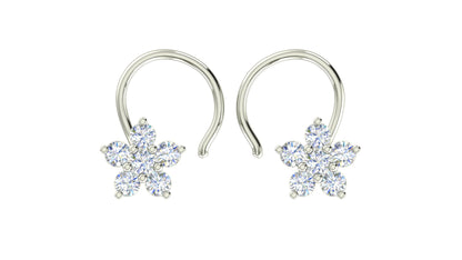 RKC Star Moissanite 925 Sterling Silver Earrings With 14K White Gold Plated Product Wt 1.30 gm