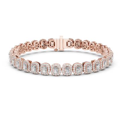 RKC 925 Sterling Silwer 0.39Ct Moissanite Damesarmband 14K Geelgoud Vergulde Wt 11.50gm