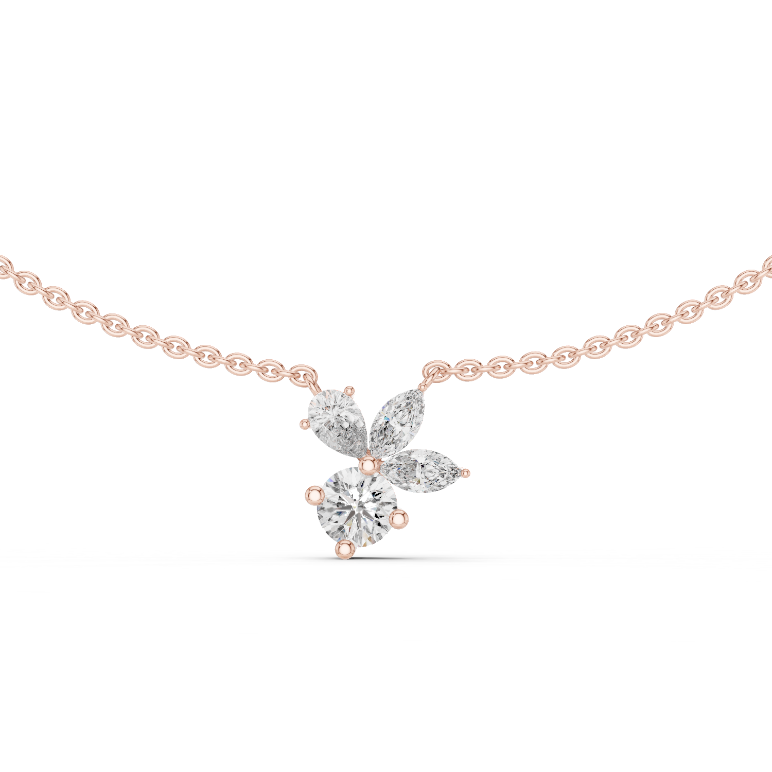 925 Silver Multi-Shape Moissanite Pendant 14K Gold Plated