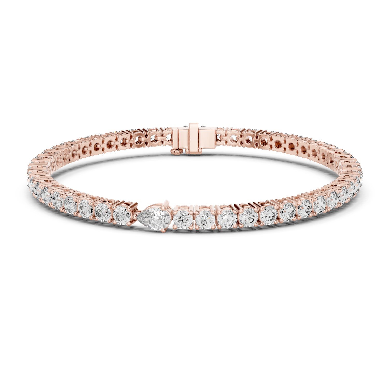 925 Silver Certified Moissanite Tennis Bracelet 14K Gold Plated