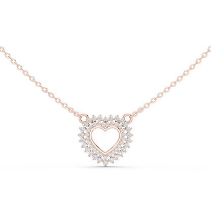 925 Silver Moissanite Heart Shape Pendant 14K Gold Plated
