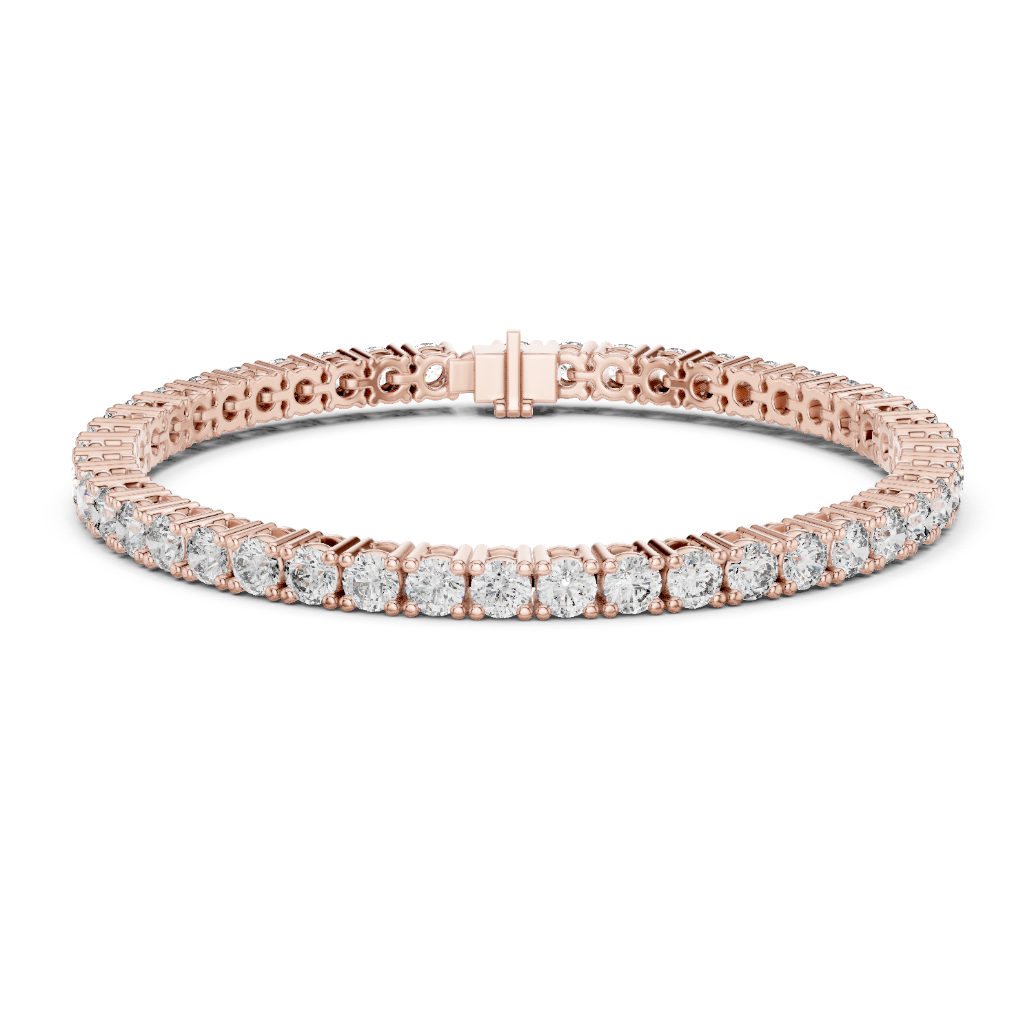 925 Silver Classic Round-Cut Moissanite Tennis Bracelet 14K Gold Plated