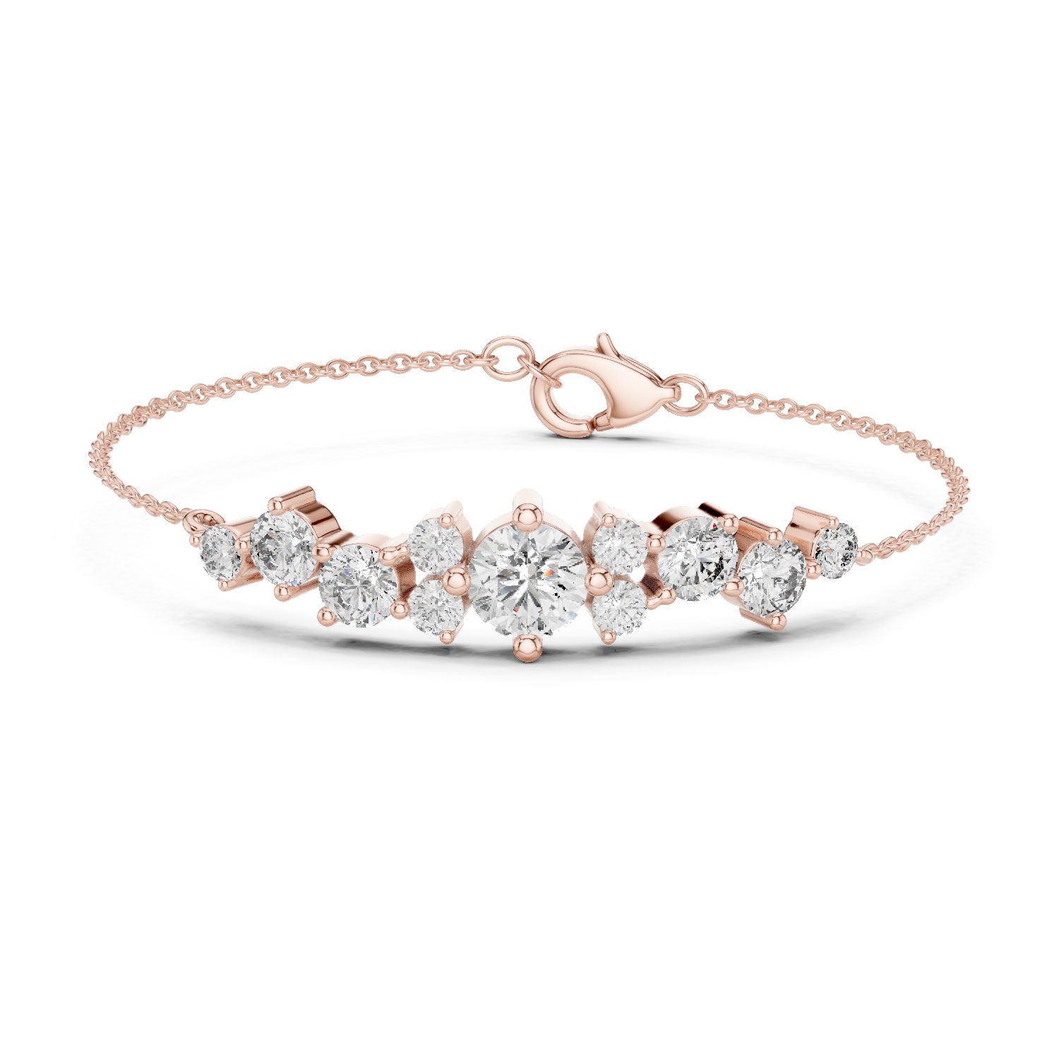RKC 925 Sterling Silver 0,39Ct Moissanite női karkötő 14K sárga aranyozott, 11,50g