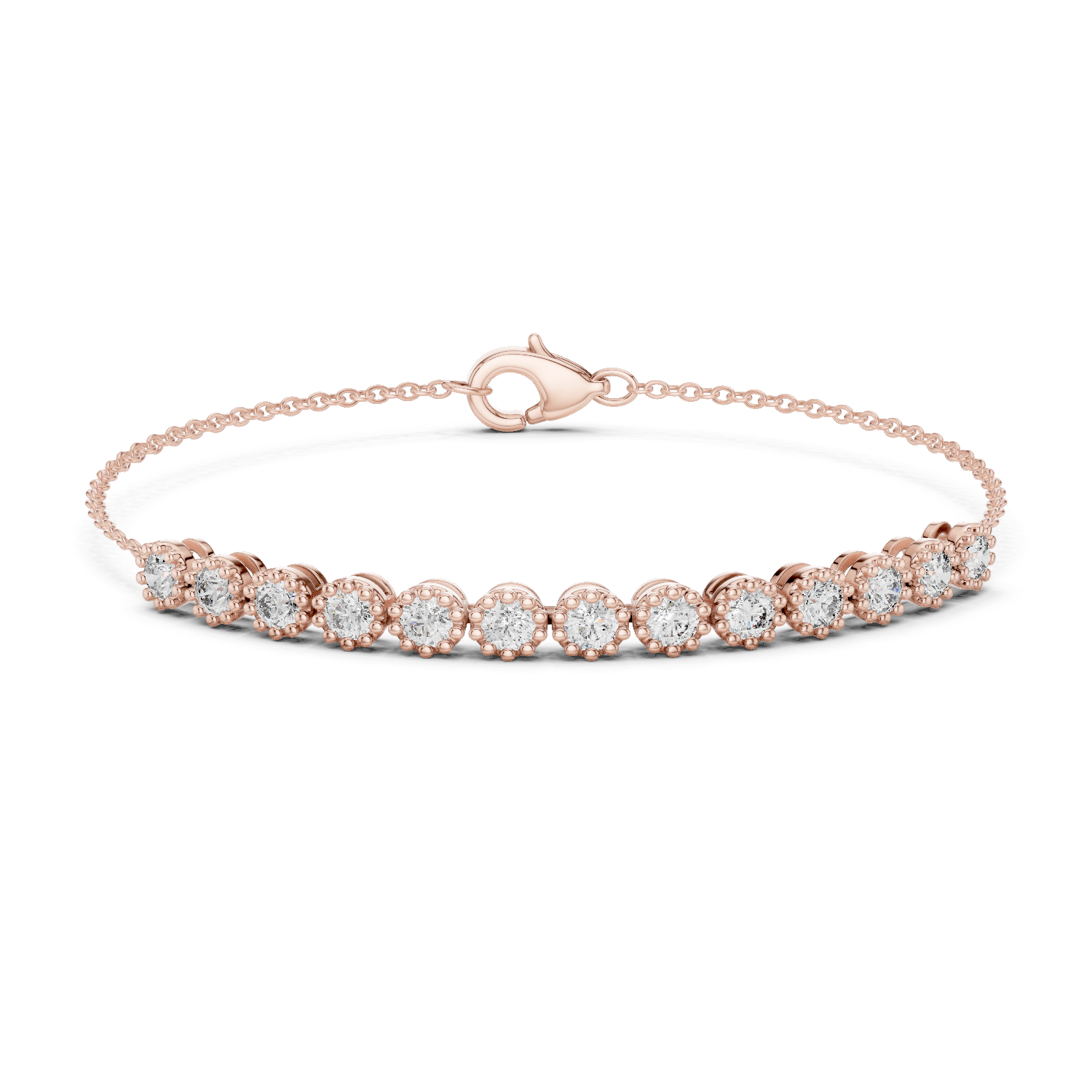 RKC 925 Sterling Silwer 0.39Ct Moissanite Damesarmband 14K Geelgoud Vergulde Wt 11.50gm