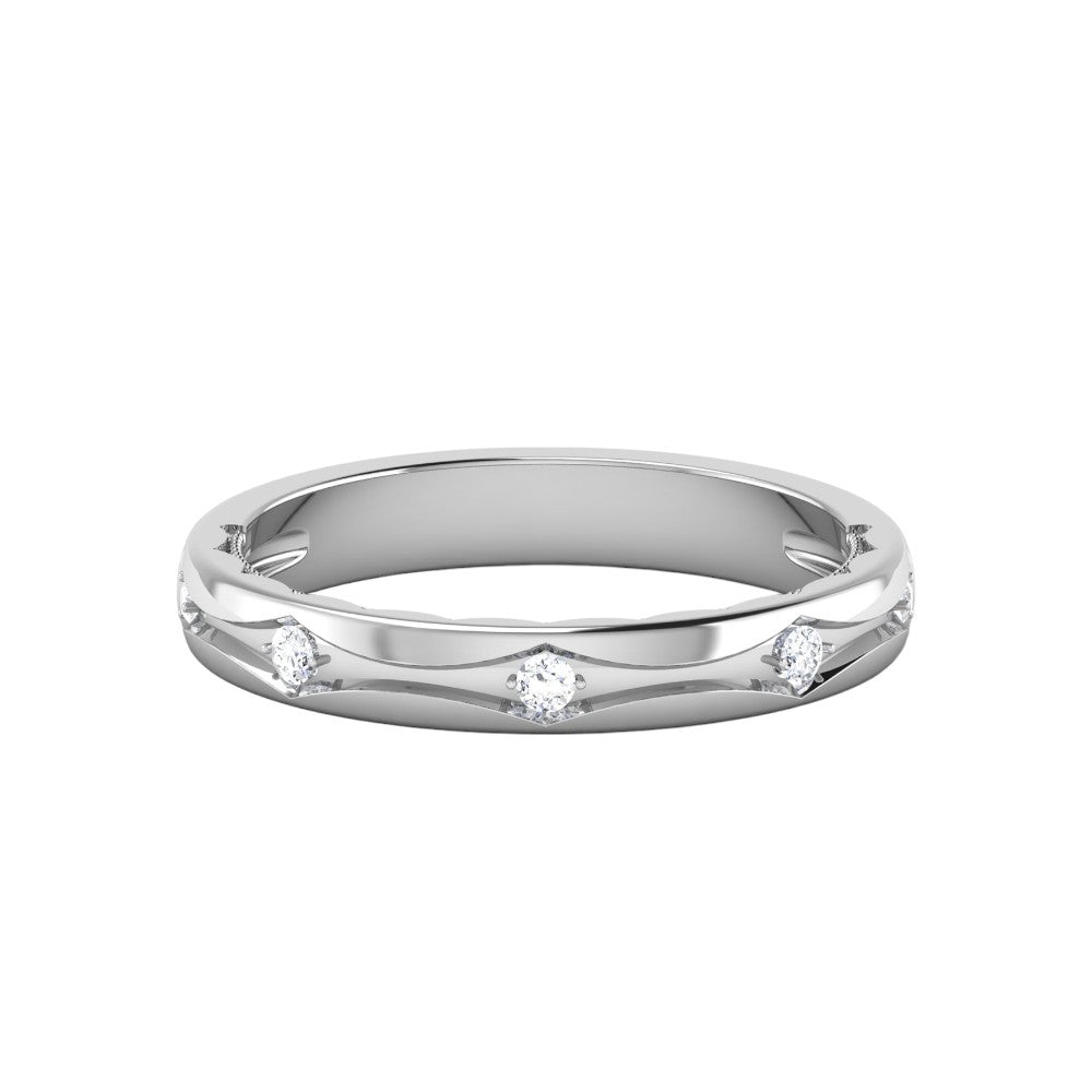 RKC 925 Silber runder Moissanit-Liebesversprechen-Damen-Bandring, 14 Karat Rose über Silber, Gewicht 2,50 g, Breite 3,20 mm