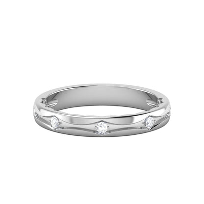 RKC 925 Silber runder Moissanit-Liebesversprechen-Damen-Bandring, 14 Karat Rose über Silber, Gewicht 2,50 g, Breite 3,20 mm