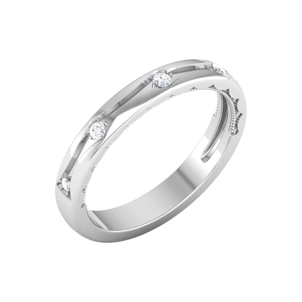 RKC 925 Silber runder Moissanit-Liebesversprechen-Damen-Bandring, 14 Karat Rose über Silber, Gewicht 2,50 g, Breite 3,20 mm