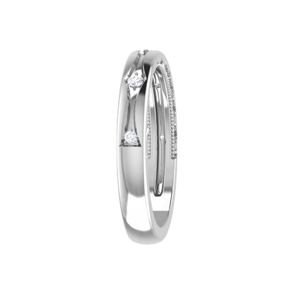 RKC 925 Silber runder Moissanit-Liebesversprechen-Damen-Bandring, 14 Karat Rose über Silber, Gewicht 2,50 g, Breite 3,20 mm