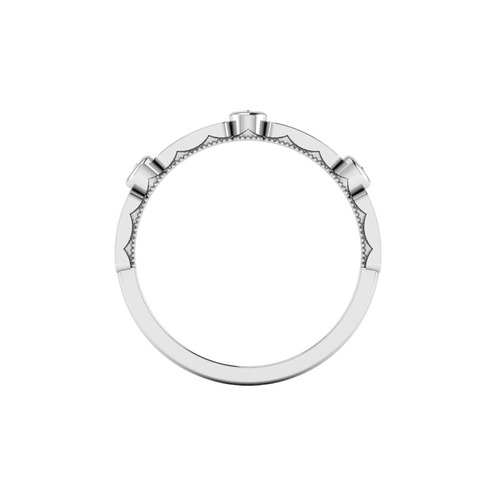 RKC Damen-Ehering aus 925er-Sterlingsilber, rund, Moissanit, 14 Karat Weißgold plattiert, halbe Ewigkeit, Gewicht: 1,5 g, Breite: 2,93 mm