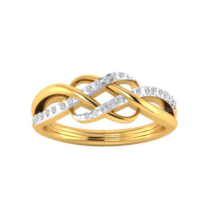 RKC 925 Silber Moissanit Infinite Love Ring 14K Gelbgold vergoldet Damenring Gewicht 3 g Breite 2,6 mm