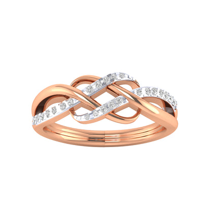 RKC 925 Silber Moissanit Infinite Love Ring 14K Gelbgold vergoldet Damenring Gewicht 3 g Breite 2,6 mm