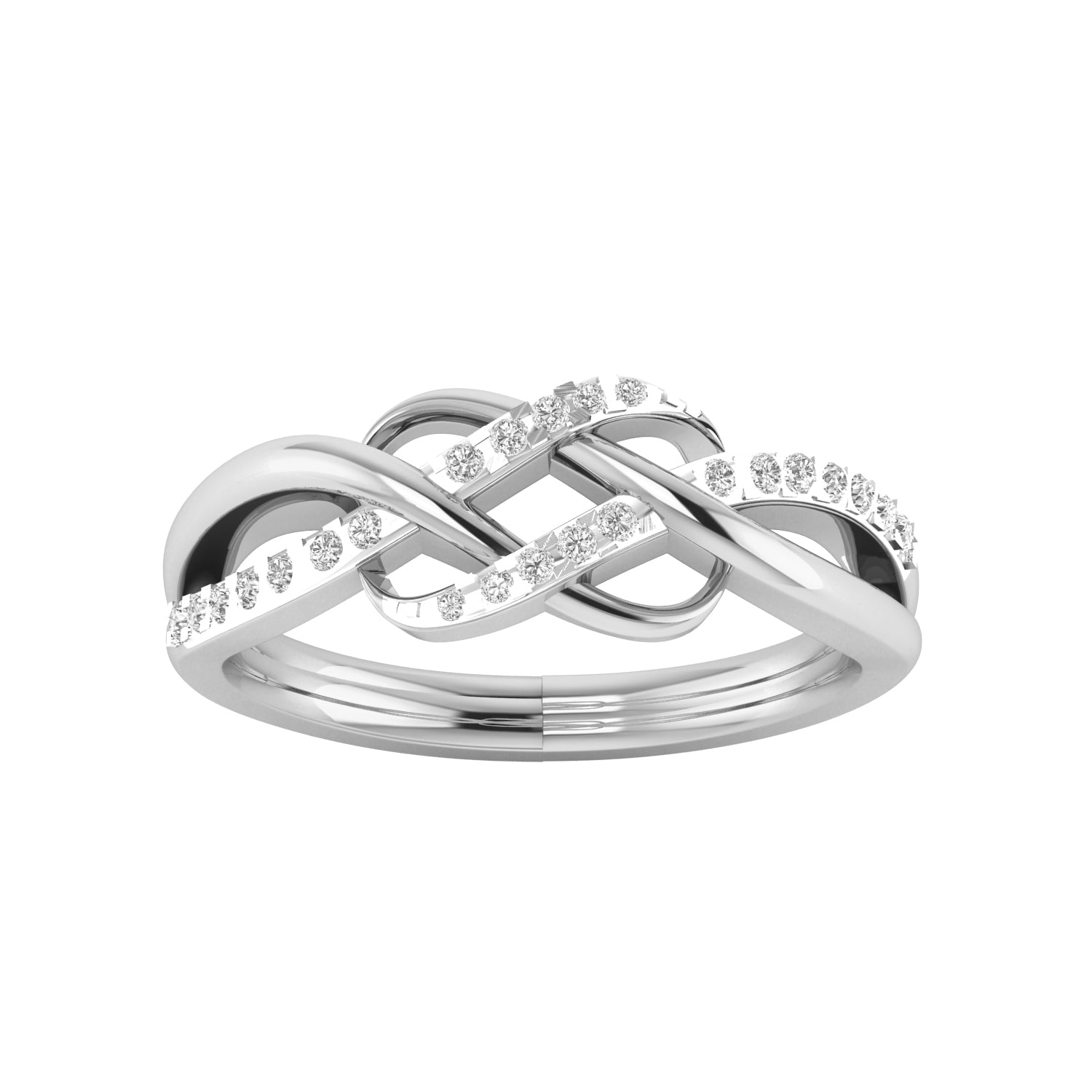 RKC 925 Silber Moissanit Infinite Love Ring 14K Gelbgold vergoldet Damenring Gewicht 3 g Breite 2,6 mm