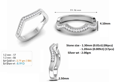 Fede nuziale curva da donna RKC Moissanite per sposa argento 925 placcato oro giallo 14 carati peso 2 g larghezza 2,50 mm