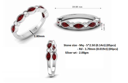 Anello a fascia minimalista da donna RKC Marquise Moissanite Anello in argento sterling 925 placcato oro rosa 14 carati Peso 2 g Larghezza 1,80 mm