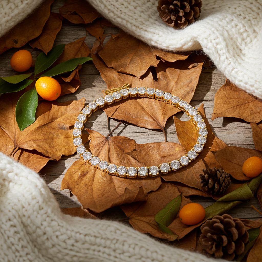 925 Silver Certified Moissanite Tennis Bracelet 14K Gold Plated