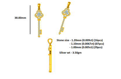Pendente dall'eleganza senza tempo in moissanite da 0,33 ct RKC, peso 3,50 GM, altezza 38,00 mm
