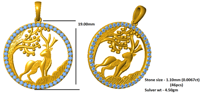RKC 0,30 Karat Moissanit-Charm-Anhänger, 925er Silberschmuck, 14 Karat Roségold vergoldet, Gewicht 4,50 g, Höhe 19 mm