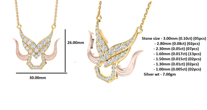 RKC 2,73 Karat Moissanit-Charme-Halskette, 925er Silber, 14 Karat Gelbgold vergoldet, Produktgewicht: 7,00 g, Höhe: 26,00 mm