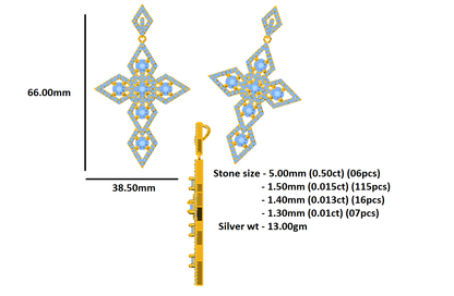 RKC 5,00 Karat Edelstein-Kreuz-Anhänger-Halskette, 925er Silberschmuck, 14 Karat Weißgold vergoldet, Gewicht 13,00 g, Höhe 66,00 mm