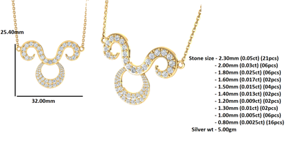 RKC 1,60 ct Moissanit Charming Aries Halskette Set 925 Silber 14 Karat Gelbgold plattiert Gewicht 5,00 g Höhe 25,40 mm