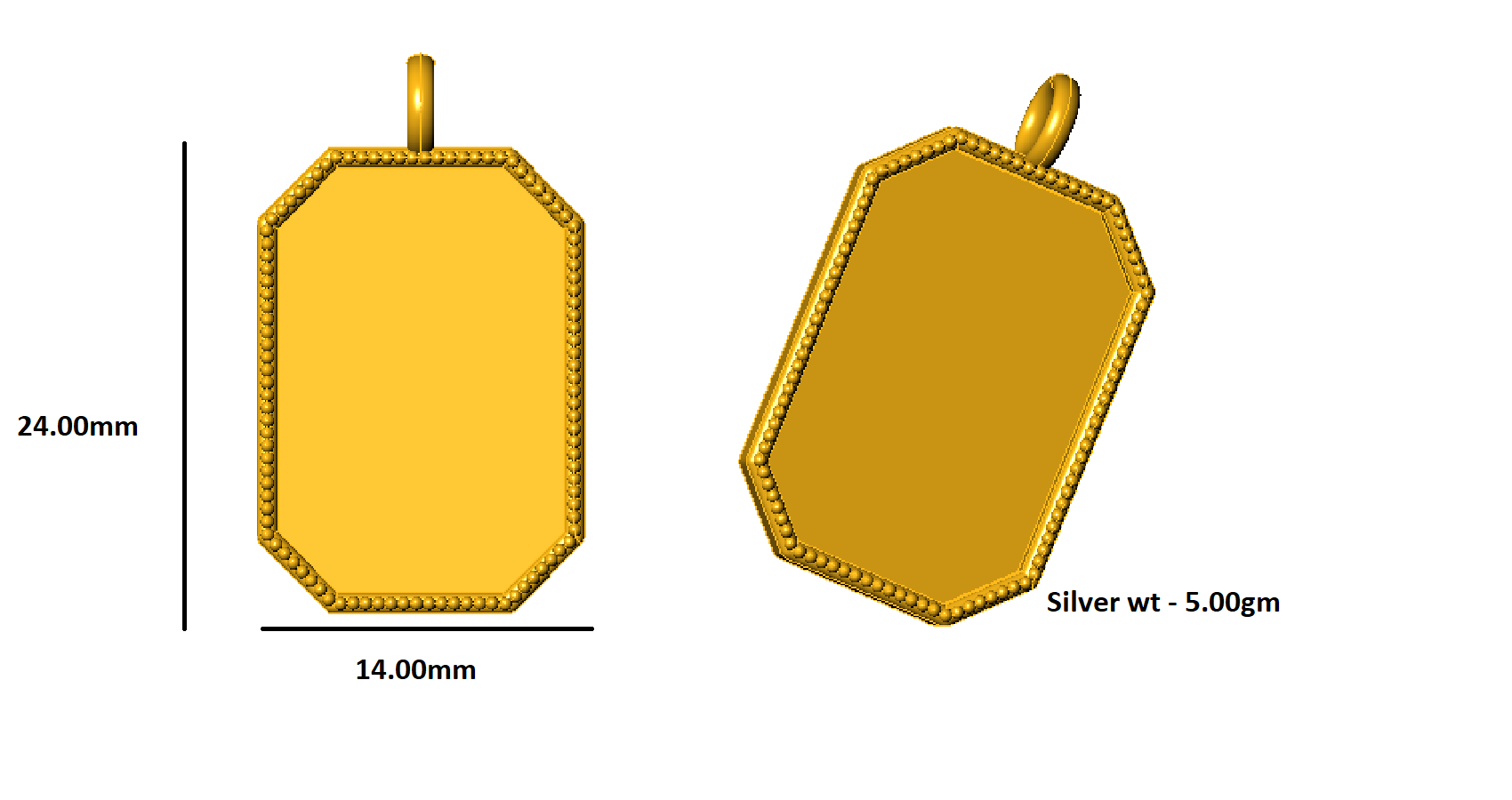 RKC 14k Yellow Gold Plated 925 Silver Photo Locket Memory Pendants Weight 5gm and Height 24mm