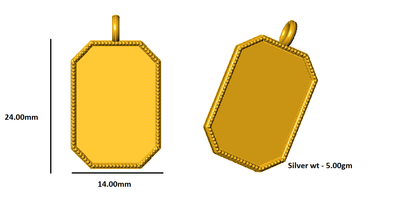 RKC 14k Yellow Gold Plated 925 Silver Photo Locket Memory Pendants Weight 5gm and Height 24mm