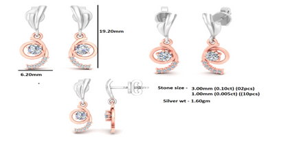 RKC 925 Sterling Infinity zweifarbiger Tropfen-Ohrhänger, 1,60 GM, Höhe 19,20 mm