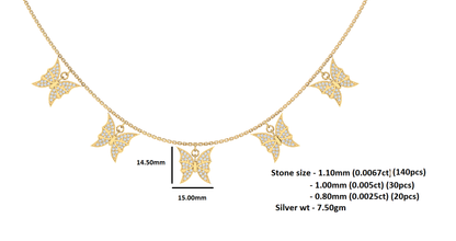 Charmante RKC 1,1 CT Moissanit-Halskette, 925er Silber, 14 Karat Gelbgold plattiert, Produktgewicht: 7,50 GM, Höhe: 14,50 mm