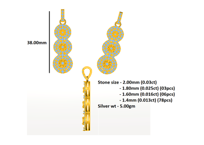 RKC 925 Sterling Silber 1,18 ct Moissanit Lover's Light-Anhänger, 14-karätiges Weißgold-Finish, Gewicht 5,00 g, Höhe 38,00 mm