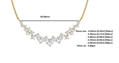 Collana affascinante con moissanite RKC da 10,35 CT Argento 925 placcato oro rosa 14k Peso del prodotto 4,80 GM