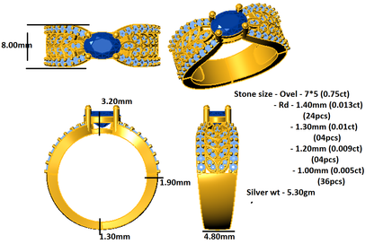 RKC Ovaler Smaragd-Verlobungsring aus 925er Sterlingsilber für Damen, 14 Karat Weißgold vergoldet, Gewicht 5,30 g, Breite 4,80 mm