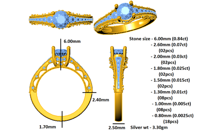 RKC Anello rotondo con Moissanite per fidanzata Argento sterling 925 in ceramica nera Peso 3,30 g Larghezza 2,50 MM