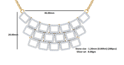 RKC 2,6 CT Moissanit-Halskette, 925er Silber, 14 Karat Gelbgold plattiert, Produktgewicht: 8,00 GM, Höhe: 20,00 mm