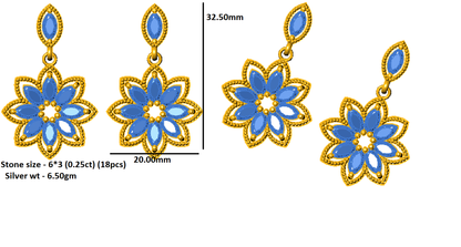 Orecchino da donna a goccia marquise in argento sterling RKC 925 con rosa 14k su peso 6,50 GM, altezza 32,50 mm