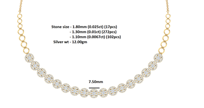 RKC 3,8 CT Moissanit Charming Halskette 925 Silber 14k Roségold vergoldet Produktgewicht 12,00 GM