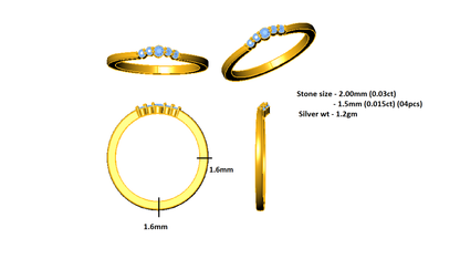 Anello di fidanzamento rotondo in moissanite RKC Anello in argento sterling 925 placcato in oro giallo 14 carati per donna Peso 1,2 g