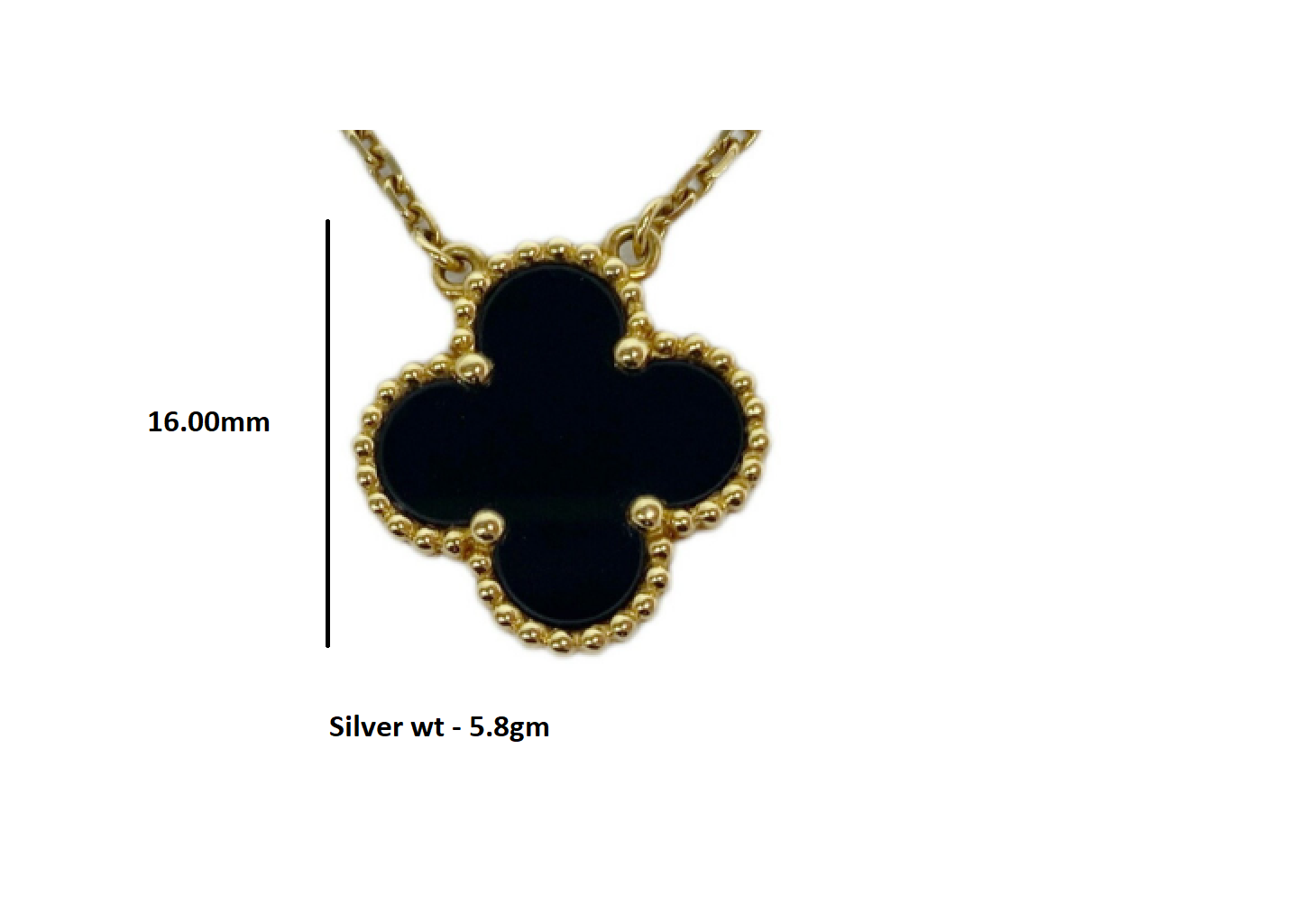 Collana con pendente RKC Simple Shine in argento placcato oro giallo 14 carati, altezza 16 mm, peso 5,8 g