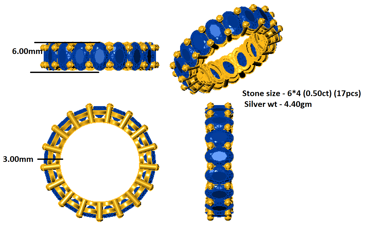 Anello di fidanzamento con moissanite taglio ovale RKC da 8,5 carati, argento 925, placcato oro giallo 14k, per donna, peso 4,40 g, larghezza 6 mm