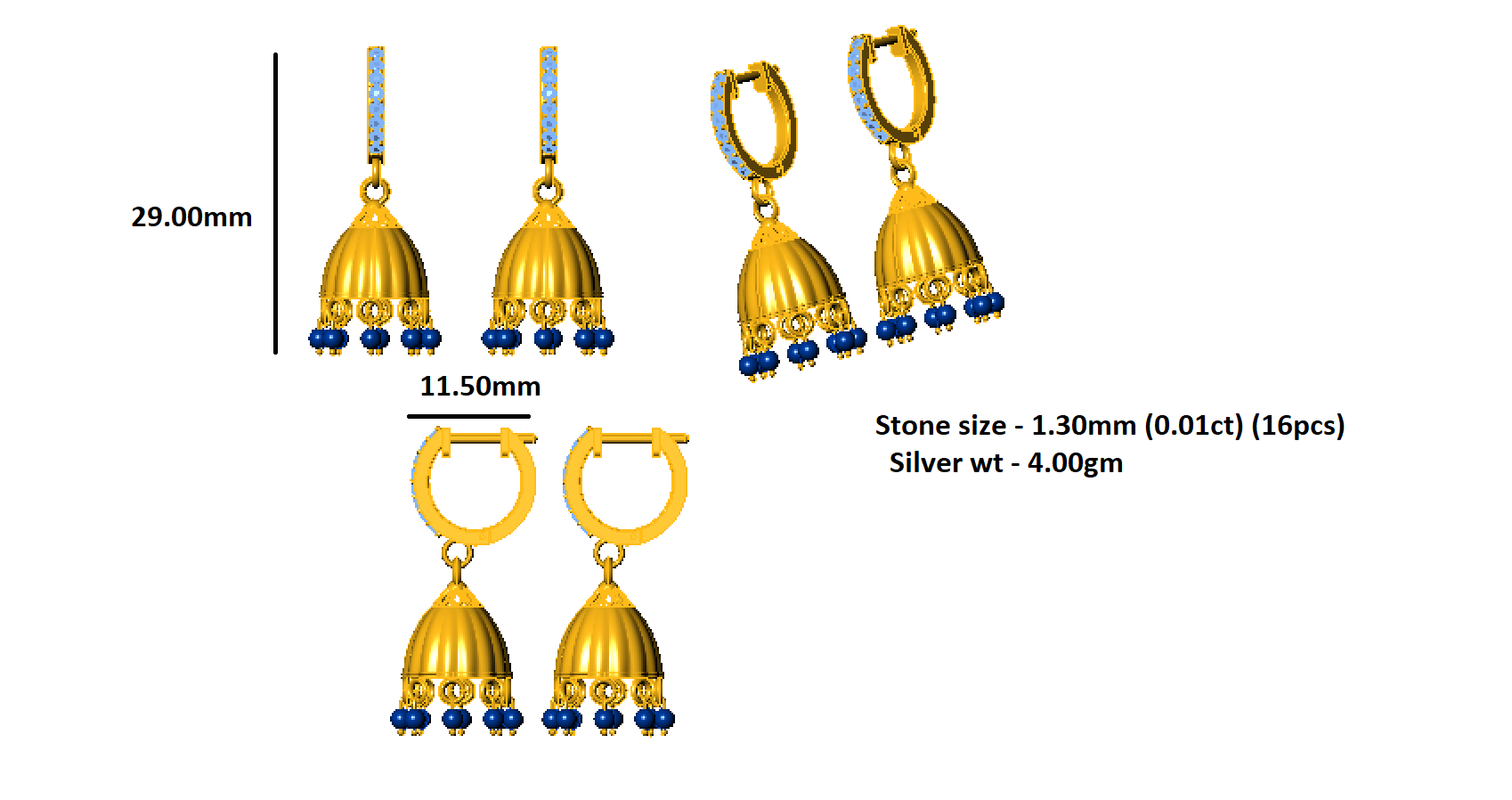 Orecchino da donna con clip a cerchio in argento sterling RKC 925, rosa 14 carati, peso del prodotto 4,00 GM, altezza 29,00 mm