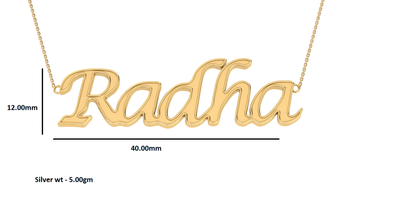 RKC Initial Customize Name Pendant Necklace 925 Silver 14k Yellow Gold Plated Weight 5gm And Length 12mm