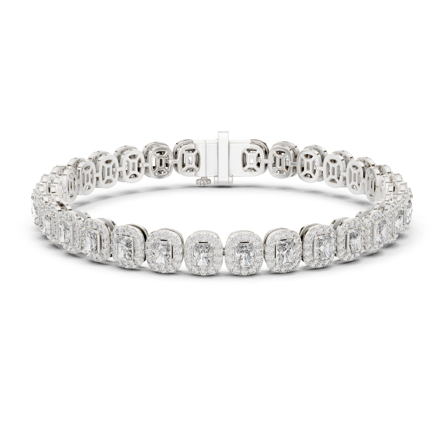 RKC 925 Sterling Silwer 0.39Ct Moissanite Damesarmband 14K Geelgoud Vergulde Wt 11.50gm