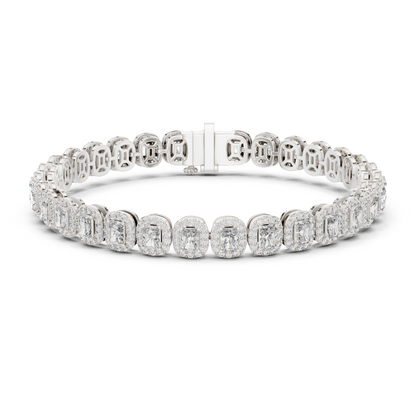 RKC 925 Sterling Silwer 0.39Ct Moissanite Damesarmband 14K Geelgoud Vergulde Wt 11.50gm