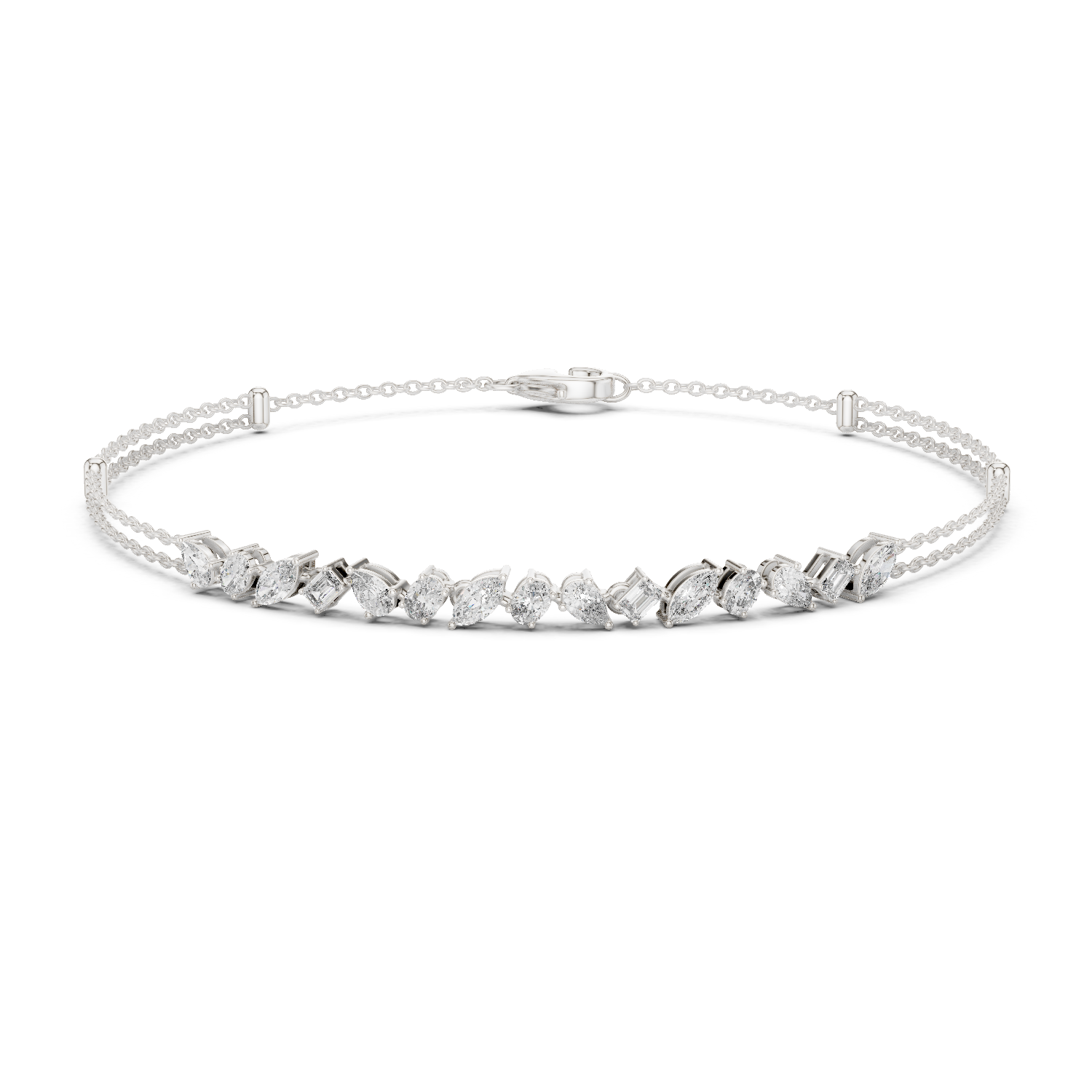 RKC 925 Sterling Silver 0,39Ct Moissanite női karkötő 14K sárga aranyozott, 11,50g