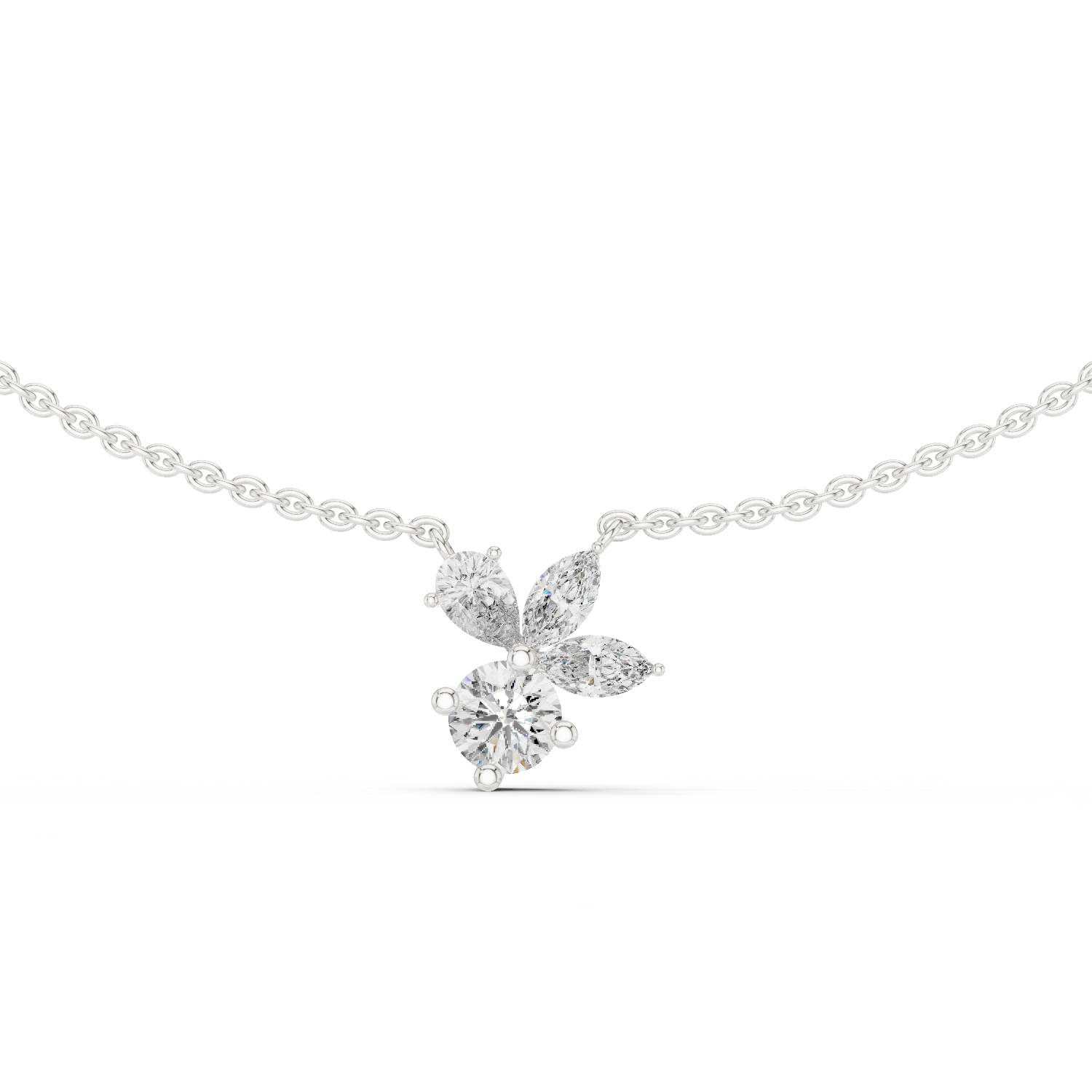 925 Silver Multi-Shape Moissanite Pendant 14K Gold Plated