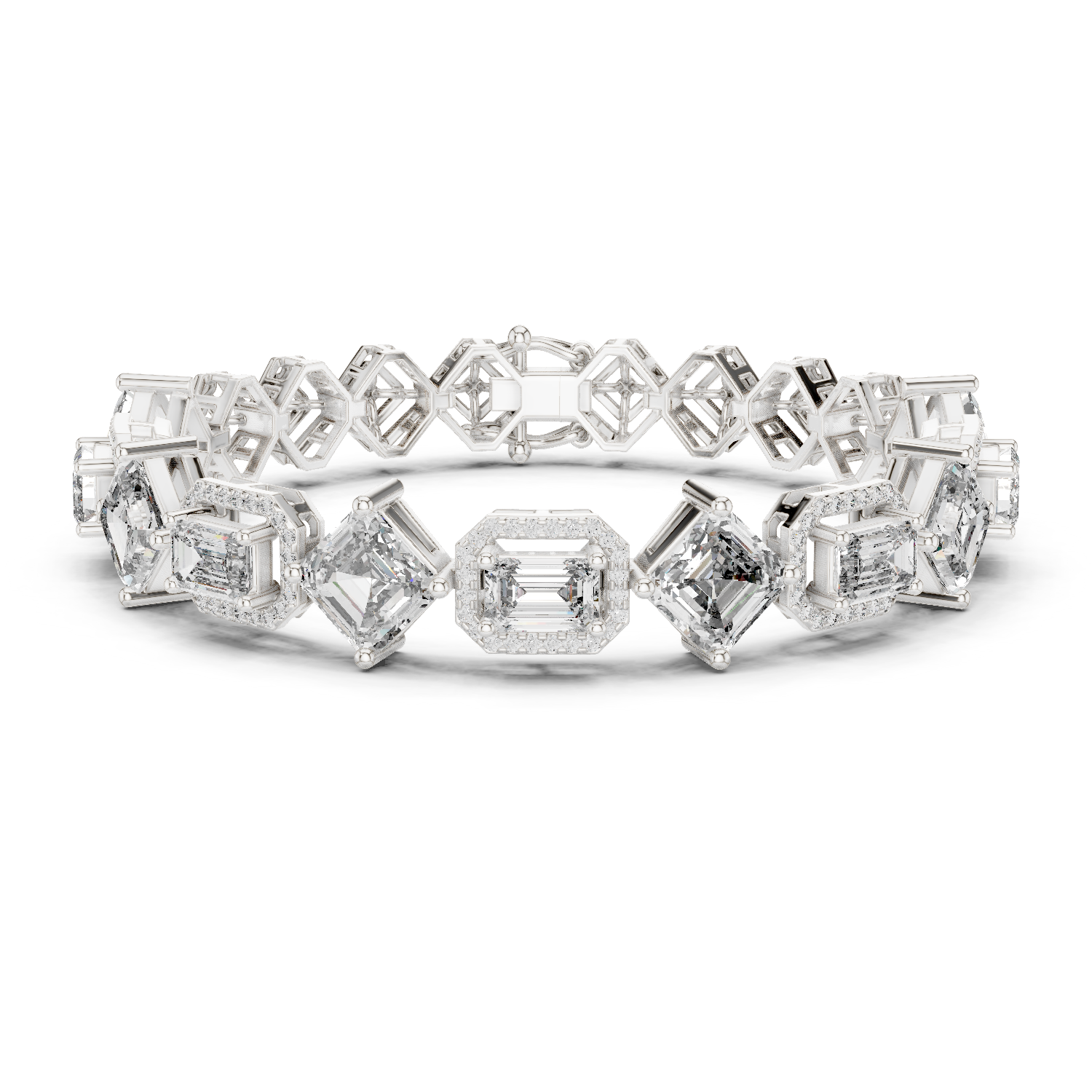 RKC 925 Sterling Silwer 0.39Ct Moissanite Damesarmband 14K Geelgoud Vergulde Wt 11.50gm