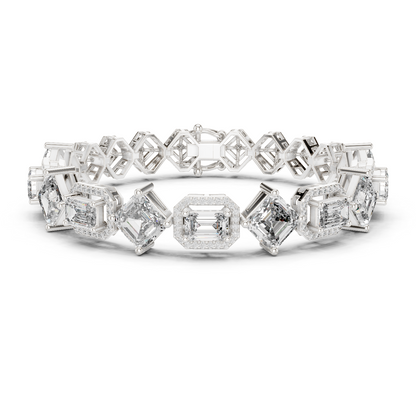 RKC 925 Sterling Silwer 0.39Ct Moissanite Damesarmband 14K Geelgoud Vergulde Wt 11.50gm