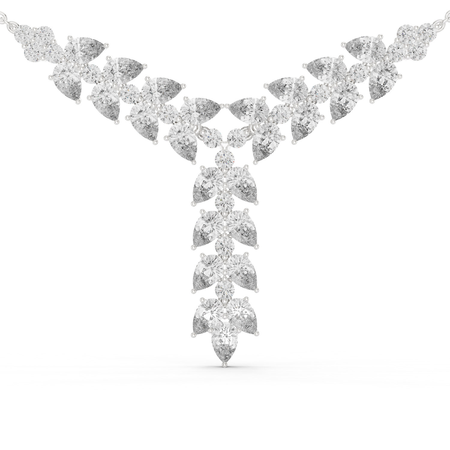 925 Silver Moissanite Wedding Drop Necklace 14K Gold Plated