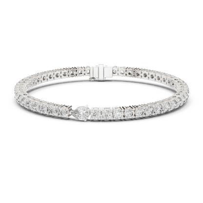 925 Silver Certified Moissanite Tennis Bracelet 14K Gold Plated