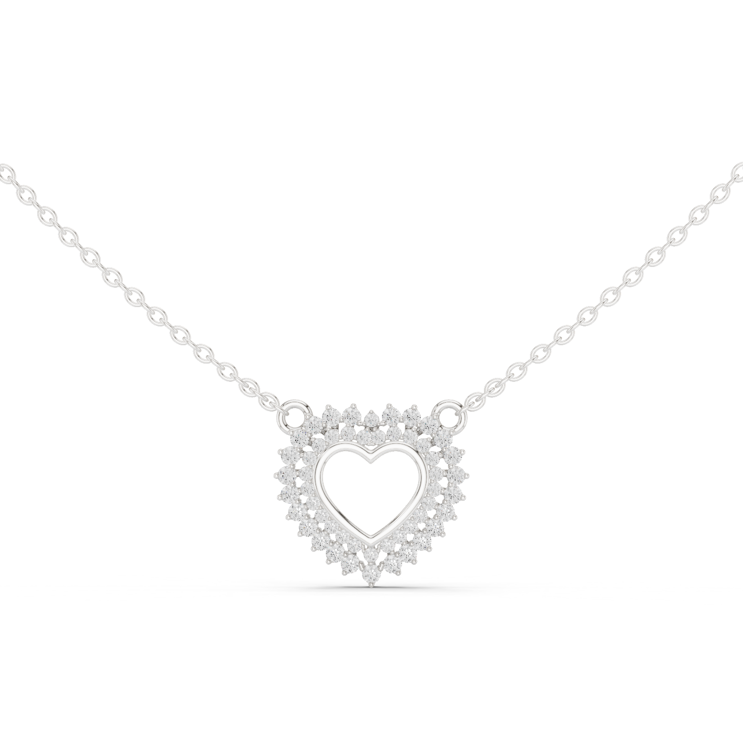 925 Silver Moissanite Heart Shape Pendant 14K Gold Plated