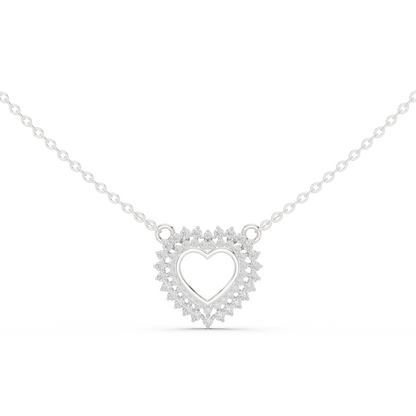 925 Silver Moissanite Heart Shape Pendant 14K Gold Plated